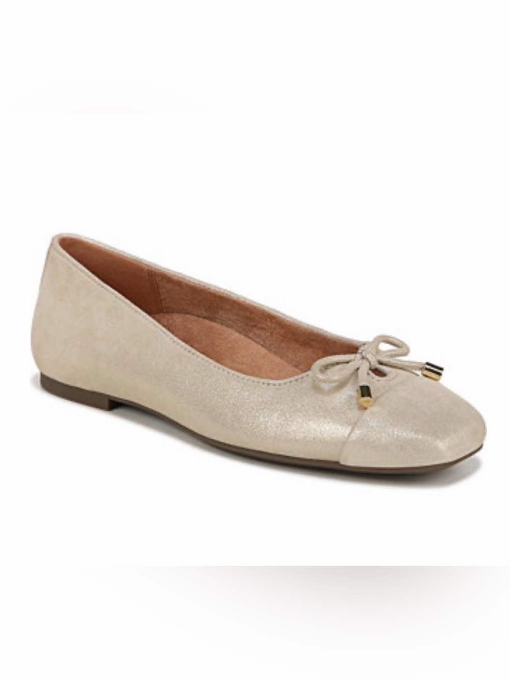 Vionic Women's Klara Ballet Flats Size 7 Gold metallic leather Slip On